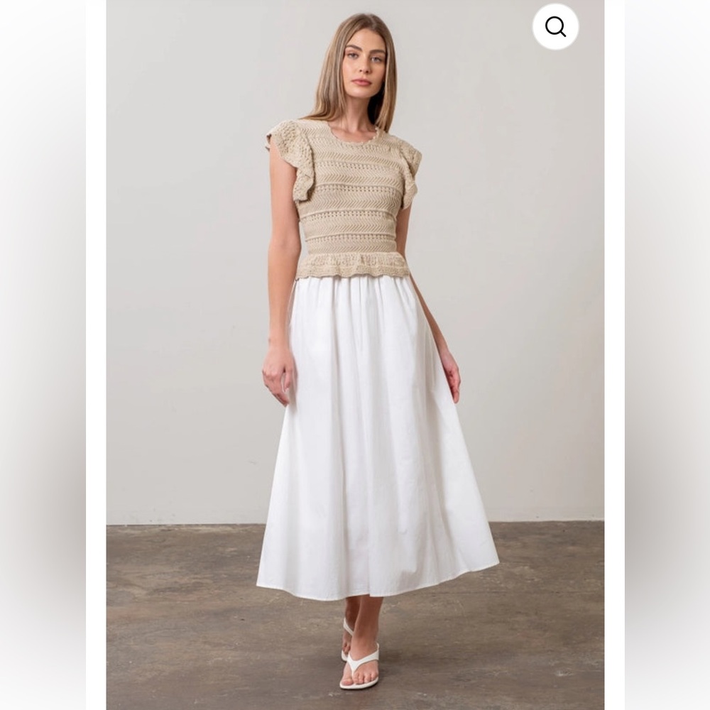 NWT Moon River Crochet Top MIDI Dress Size S Boho - Picture 5 of 15